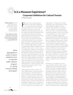Is it a Museum Experience? - National Association for Museum