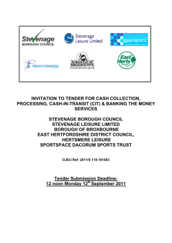 invitation to tender for cash collection