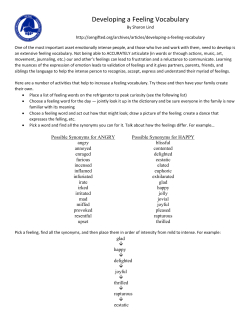 Developing a Feeling Vocabulary
