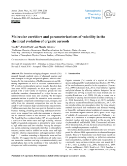 Molecular corridors and parameterizations of volatility in the