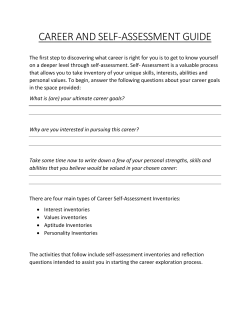 CAREER AND SELF-ASSESSMENT GUIDE