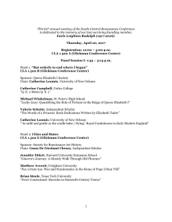 Conference Program - South-Central Renaissance Conference