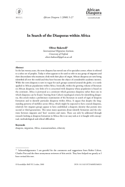 In Search of the Diasporas within Africa
