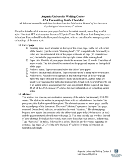 APA Formating Checklist