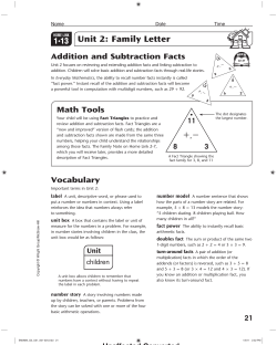 Unit 2: Family Letter - Everyday Mathematics