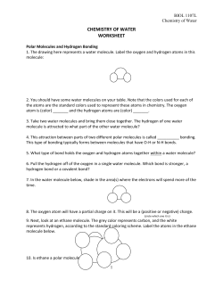 CHEMISTRY OF WATER WORKSHEET
