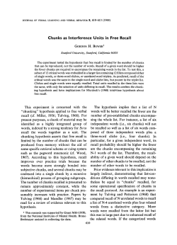 Chunks as Interference Units in Free Recall