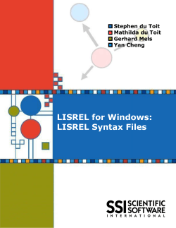 LISREL for Windows: LISREL Syntax Files