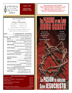 April 9, 2017 Palm Sunday Ordinary Time