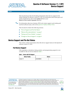 Quartus II Software Version 11.1 SP2 Device Support