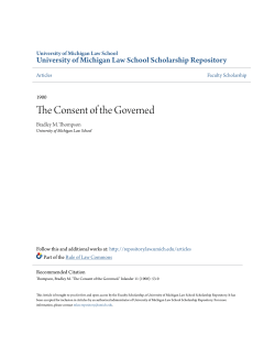 The Consent of the Governed - University of Michigan Law School