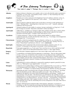 A Few Literary Techniques