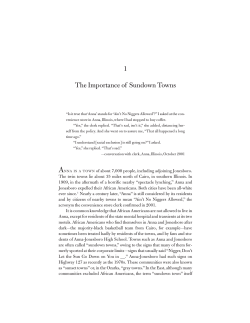 The Introduction to Sundown Towns