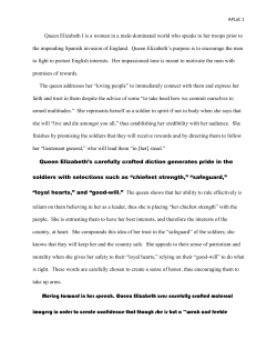 Queen Elizabeth I is a woman in a male