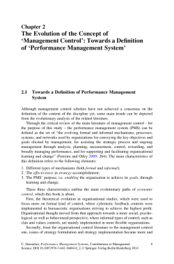 The Evolution of the Concept of `Management Control`: Towards a
