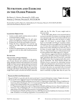 Nutrition and Exercise in the Older Person