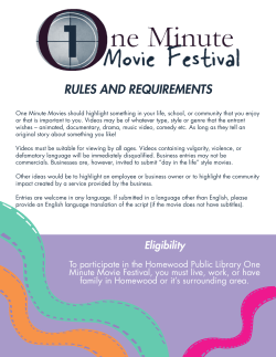 ONE MINUTE RULES - Homewood Public Library