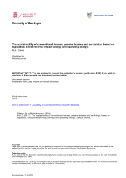 University of Groningen The sustainability of conventional