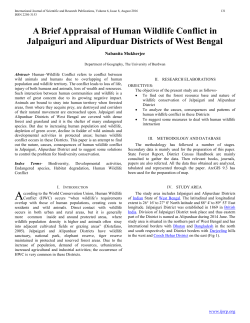 A Brief Appraisal of Human Wildlife Conflict in Jalpaiguri and