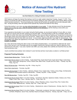 H2O Systems will begin fire hydrant flow testing