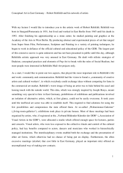 1 Conceptual Art in East Germany – Robert Rehfeldt and his