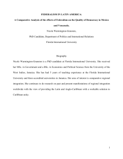 Federalism In Latin America: A Comparative Analysis of the effects
