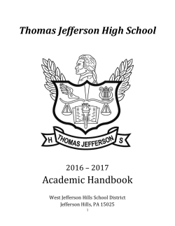Thomas Jefferson High School Academic Handbook