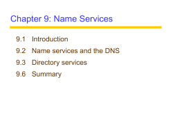Chapter 9: Name Services