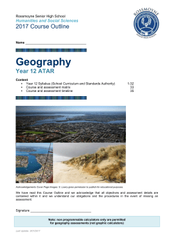 ATAR Year 12 Geography - Rossmoyne Senior High School