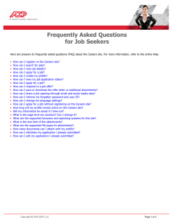 Frequently Asked Questions for Job Seekers