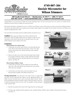 #749-007-304 Sinclair Micrometer for Wilson Trimmers