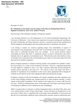 Submission Number: 450 Date Received: 20/12/2010