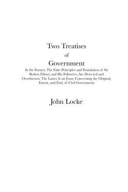 Two Treatises of Government - McMaster University, Canada