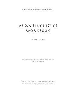 Asian Linguistics Workbook