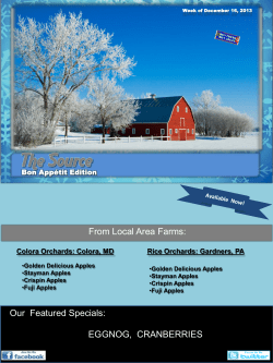 From Local Area Farms: Our Featured Specials: EGGNOG