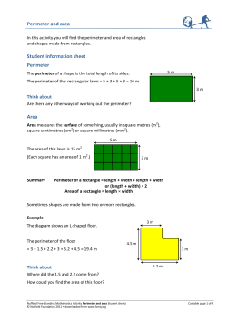 Student information sheet Perimeter