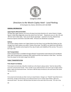 Directions to the Westin Copley Hotel
