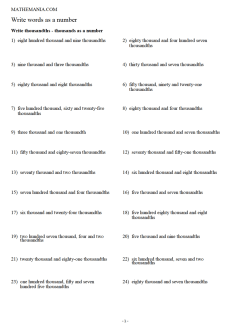 Thousandths to thousands