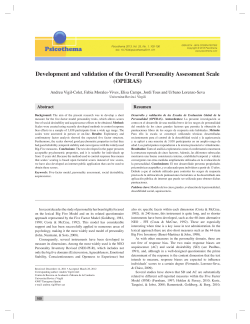 Development and validation of the Overall Personality