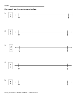 Name Place each fraction on the number line. 1. 2. 3. 4. 5.