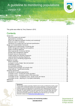 A guideline to monitoring populations