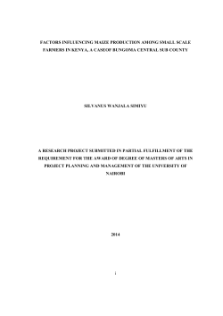 i FACTORS INFLUENCING MAIZE PRODUCTION AMONG SMALL