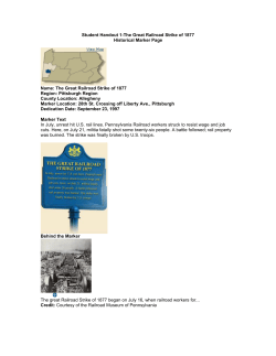 The Great Railroad Strike Marker Page