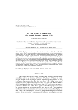 Sex ratio in litters of domestic pigs (Sus scrofa f. domestica Linnaeus