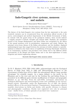 Indo-Gangetic river systems, monsoon and malaria