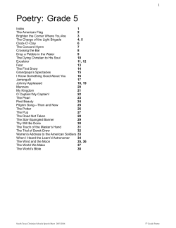 Poetry: Grade 5 - Annapolis Christian Academy