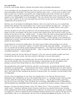 Love and Marbles - First Unitarian Church of Toledo