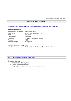 SDS Aldex Spent Sulfuric Acid H2SO4
