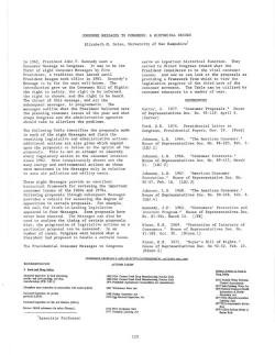 Consumer Messages to Congress: A Historical Record