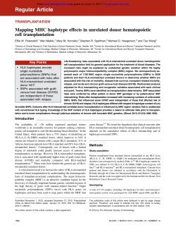 Mapping MHC haplotype effects in unrelated donor hematopoietic